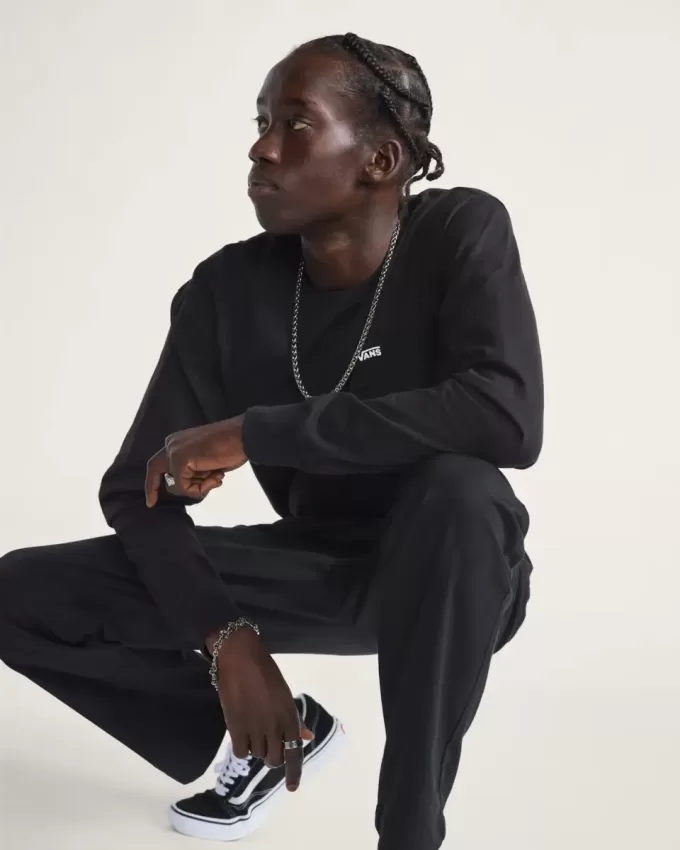 T-shirt à manches longues avec logo sur la poitrine gauche