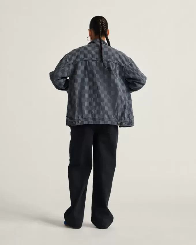 Veste en jean à carreaux Pitstop Station